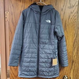 The North Face Womens Mossbud Reversible Parka, Grey, M